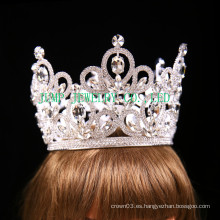 Corona de cristal de la talla de la plata de la tiara del Rhinestone nupcial